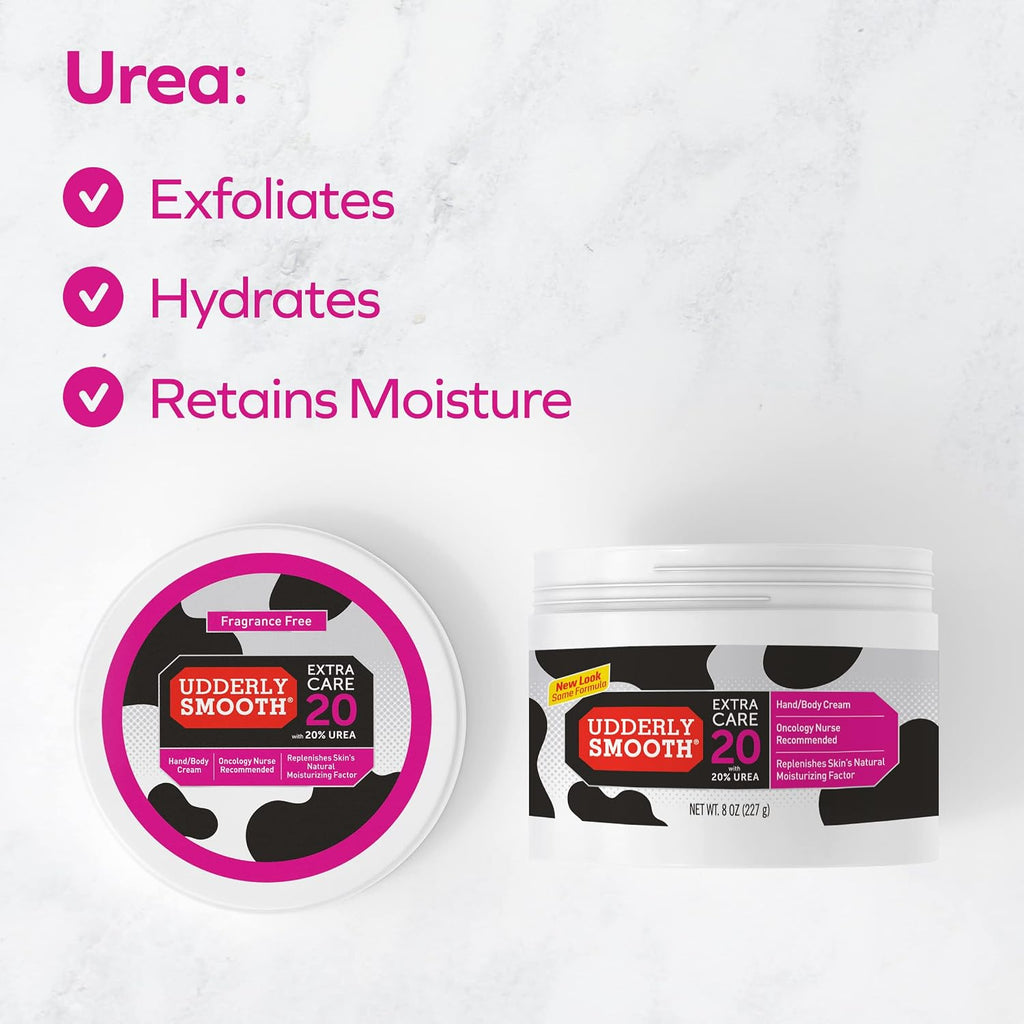 Udderly Smooth Extra Care 20% Urea Cream, Unscented Body Cream, 8 Oz