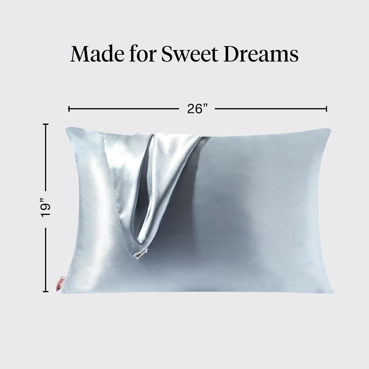 Kitsch Satin Pillowcase with Zipper Standard Size Haze Blue