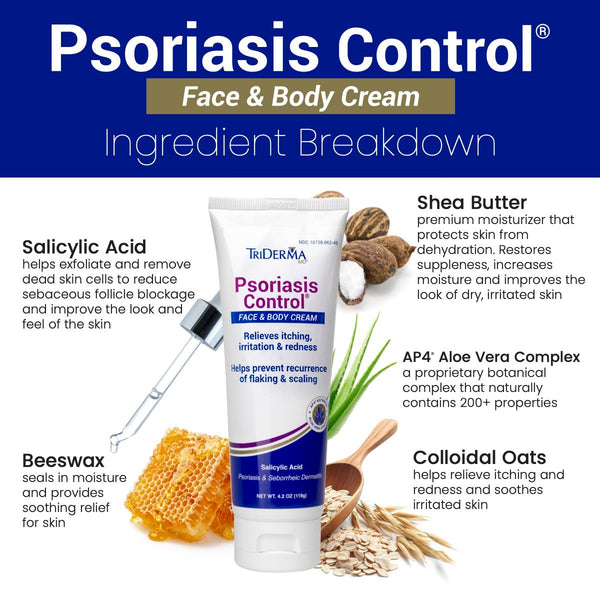 TriDerma Psoriasis Control Face and Body Cream, 4.2 Ounces
