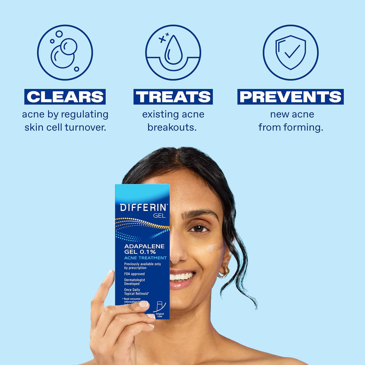 Differin Acne Retinoid Treatment Gel, 0.1% Adapalene, 15g Pump