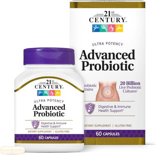21st Century Advanced Probiotic 20 Billion CFU, 6 Strains, 60 Count