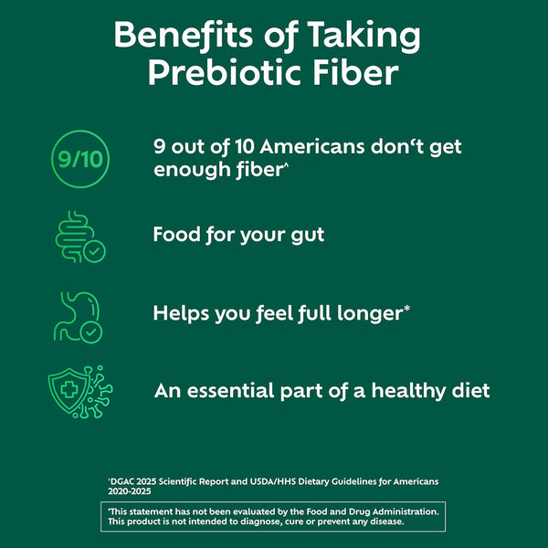 Benefiber Prebiotic Fiber Supplement Powder, Unflavored, 250 Teaspoons
