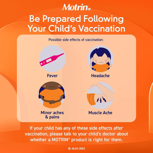 Motrin Children's Chewable Tablets with Ibuprofen, Kids' Fever Reducer & Pain Reliever for Sore Throat, Fever, Toothache & Pain Relief, Grape Flavor