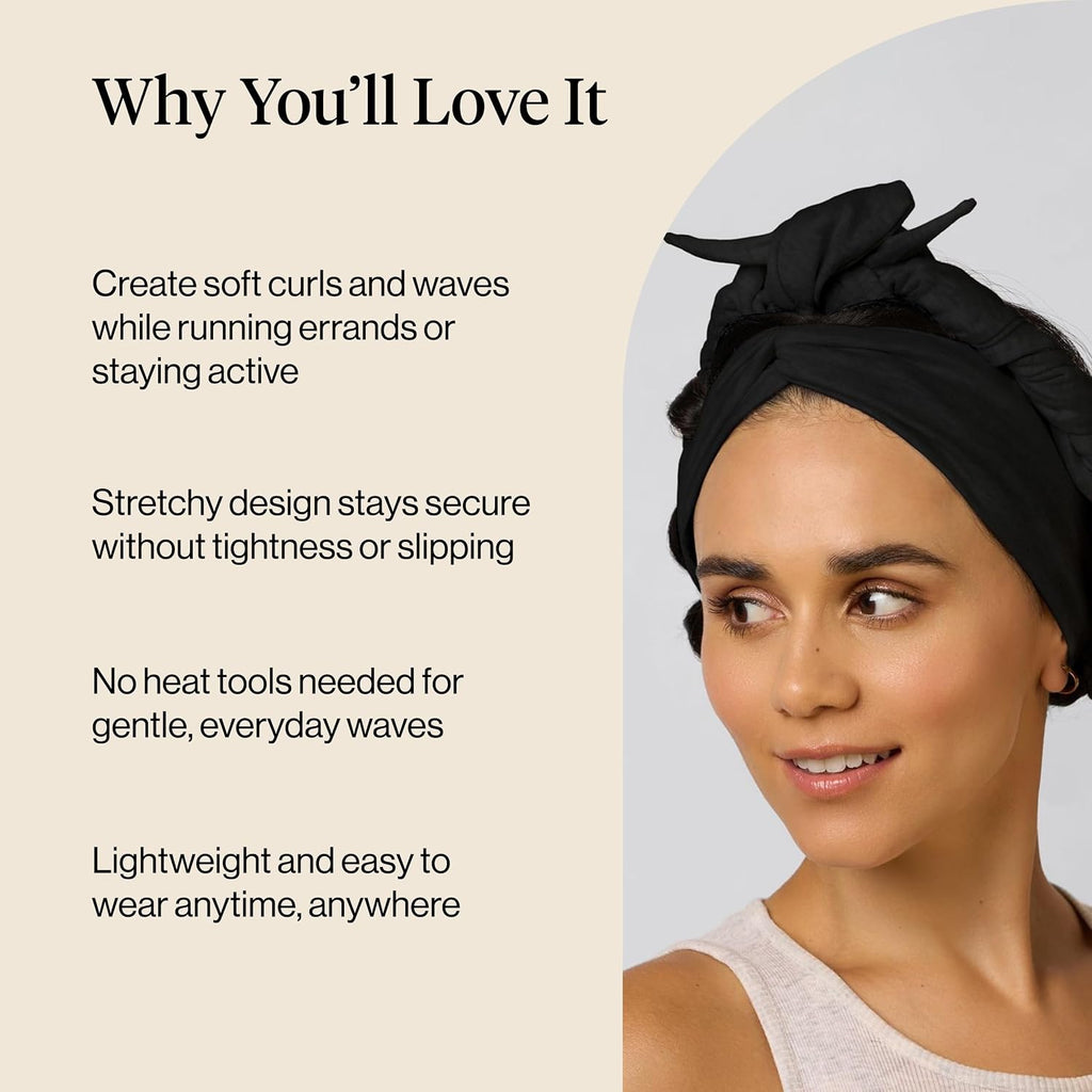 Kitsch Set & Flow Active Heatless Curling Headband Black 1 pc