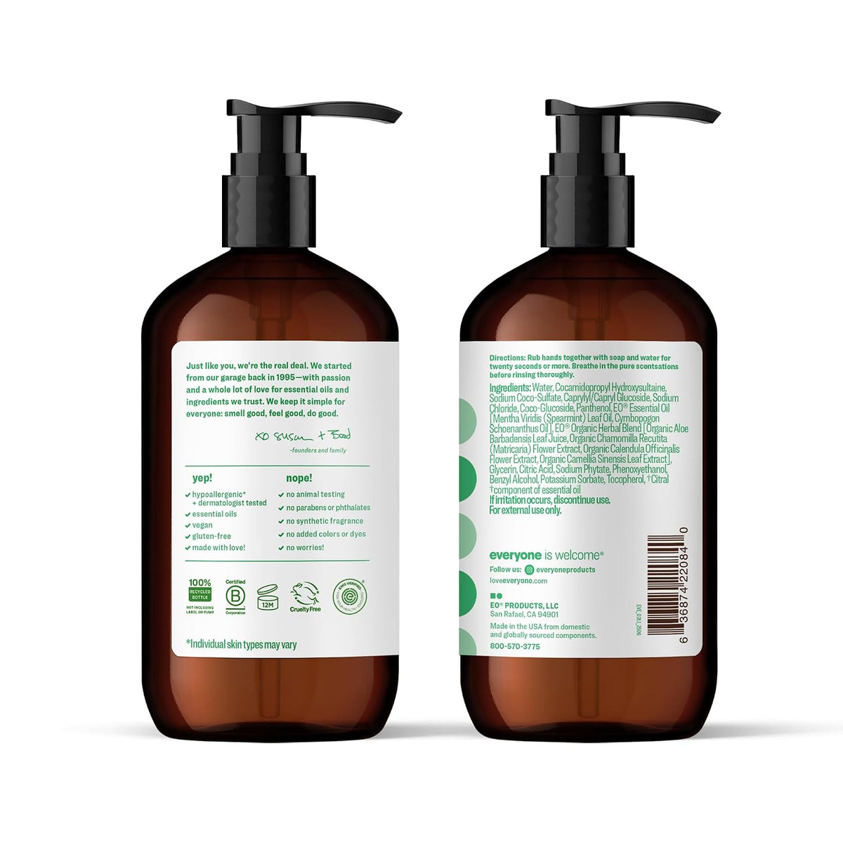 Everyone Liquid Hand Soap, 12.75 Ounce (Pack of 1), Spearmint and Lemongrass, made with Essential Oils for Kitchen and Bathroom
