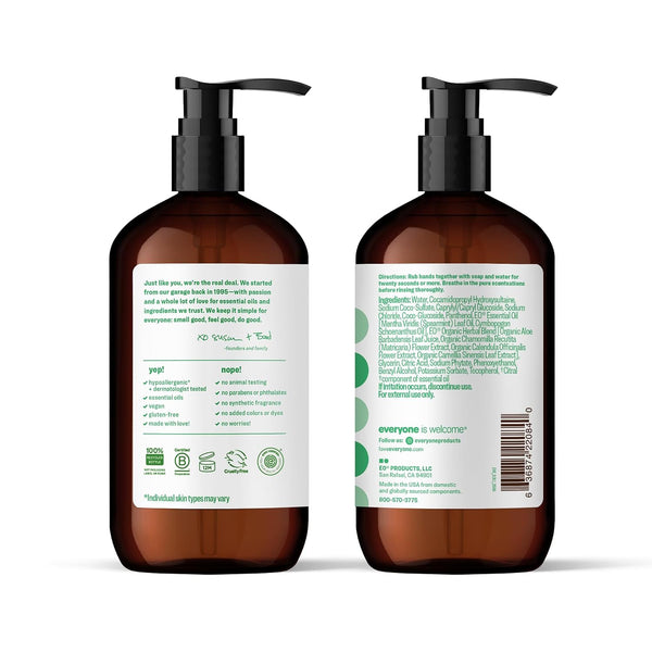 Everyone Liquid Hand Soap, 12.75 Ounce (Pack of 1), Spearmint and Lemongrass, made with Essential Oils for Kitchen and Bathroom