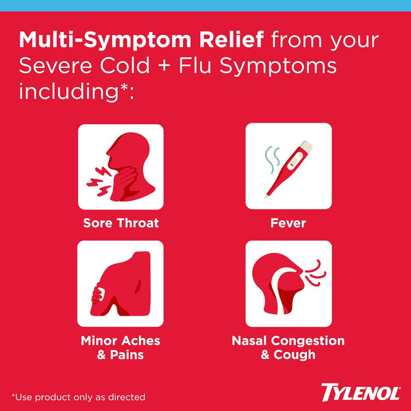 Tylenol Cold + Flu Severe Day & Night Caplets, Combo Pack, 24 Ct