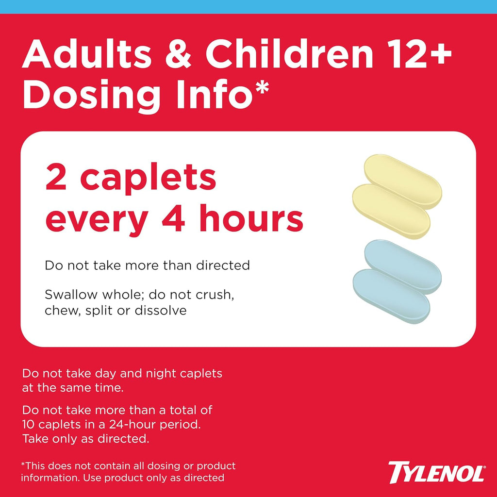 Tylenol Cold + Flu Severe Day & Night Caplets, Combo Pack, 24 Ct