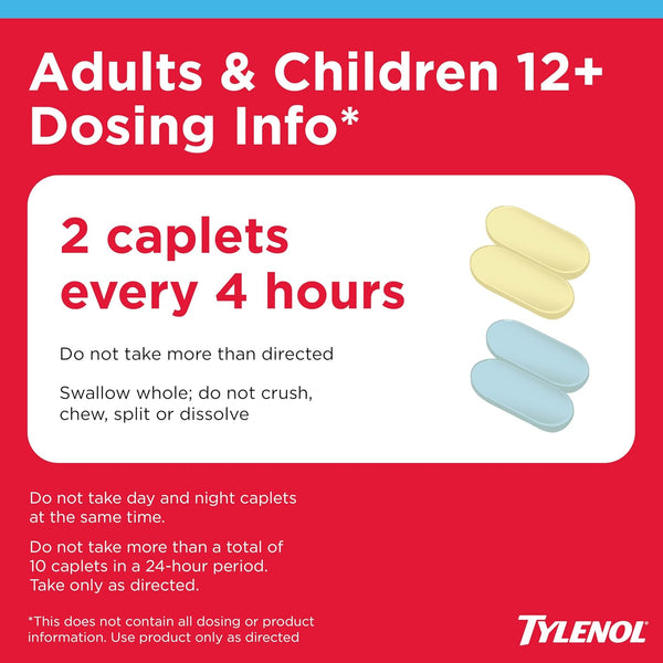 Tylenol Cold + Flu Severe Day & Night Caplets, Combo Pack, 24 Ct