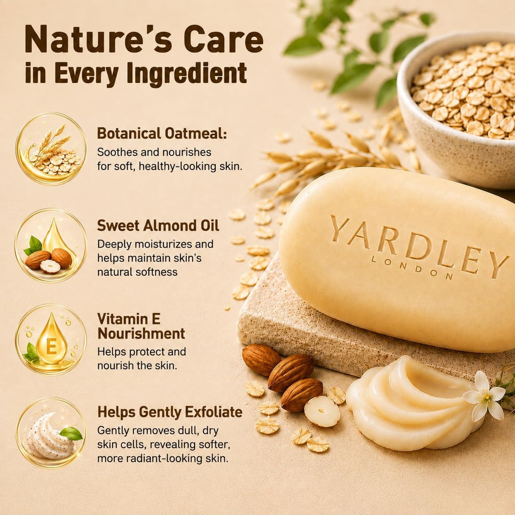 Yardley London Bath Bar Oatmeal Almond 4 oz