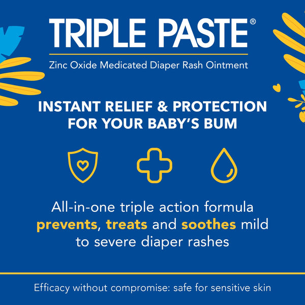 Triple Paste Diaper Rash Cream, Zinc Oxide Baby Ointment, 16 oz