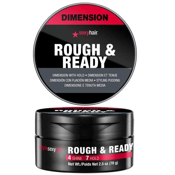 SexyHair Style Rough & Ready Dimension with Hold Styling Putty | Pliable Hold | Allows Easy Molding, Defining and Shaping