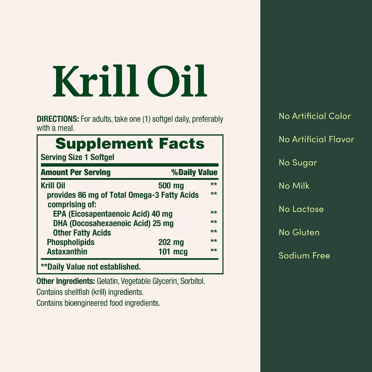 Nature's Bounty Krill Oil, Heart Health, 500mg, 30 Rapid Release Softgels