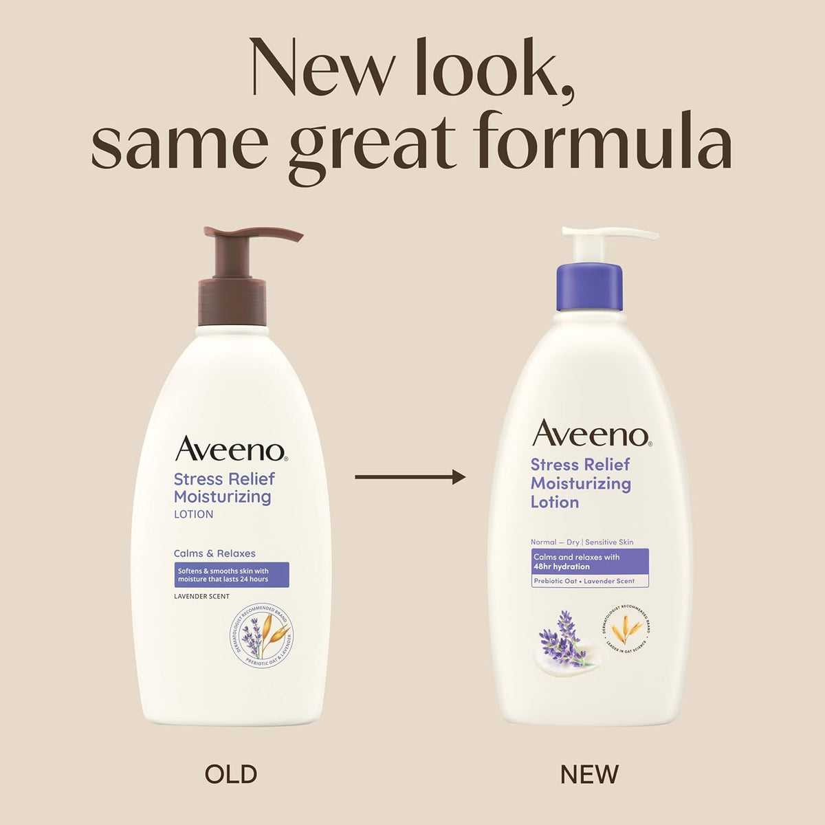 Aveeno Stress Relief Moisturizing Body Lotion, Lavender Scent, 12 fl. oz
