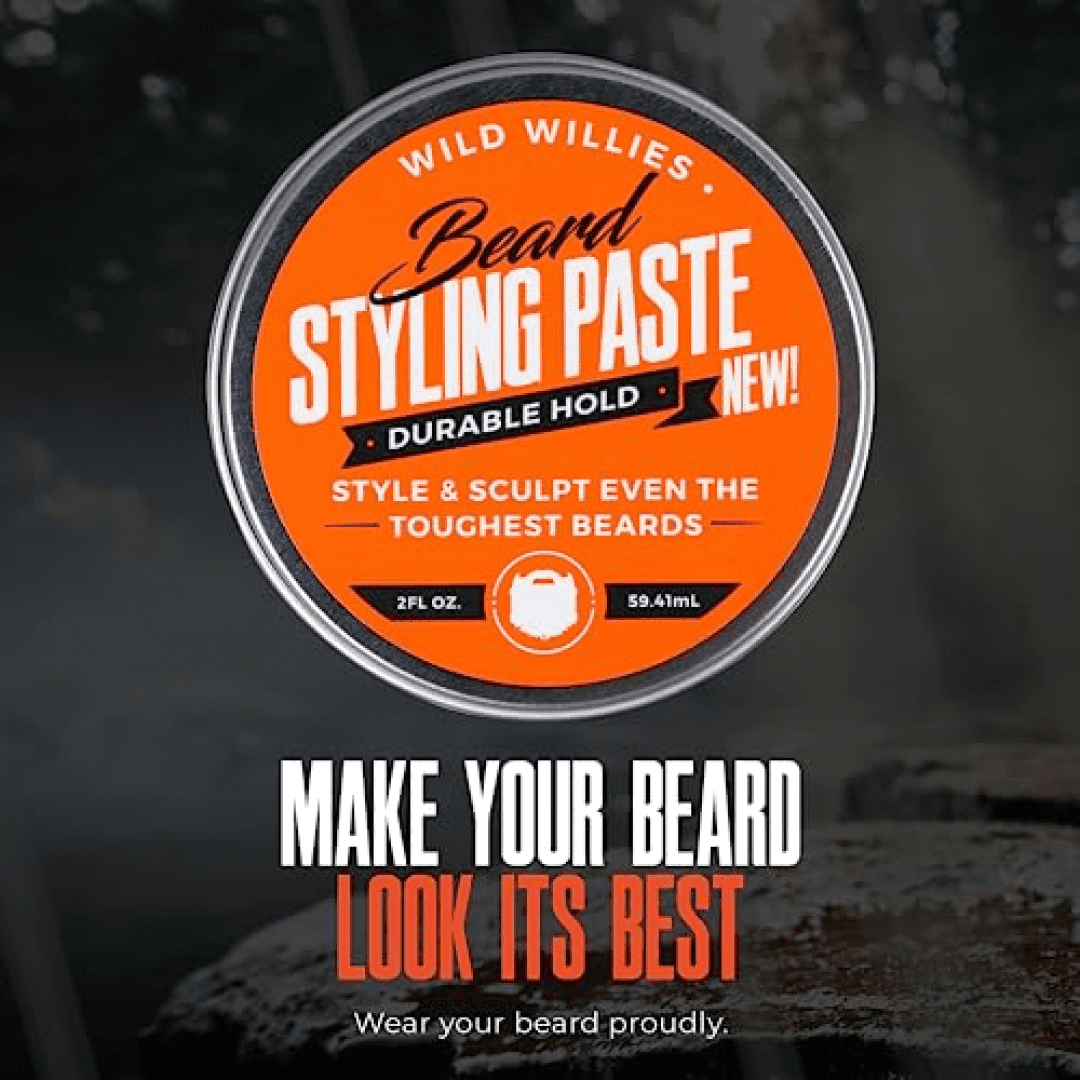 Wild Willies Medium Hold Texturizing Jar Beard Styling Paste, Balm 2fl oz, Travel Size