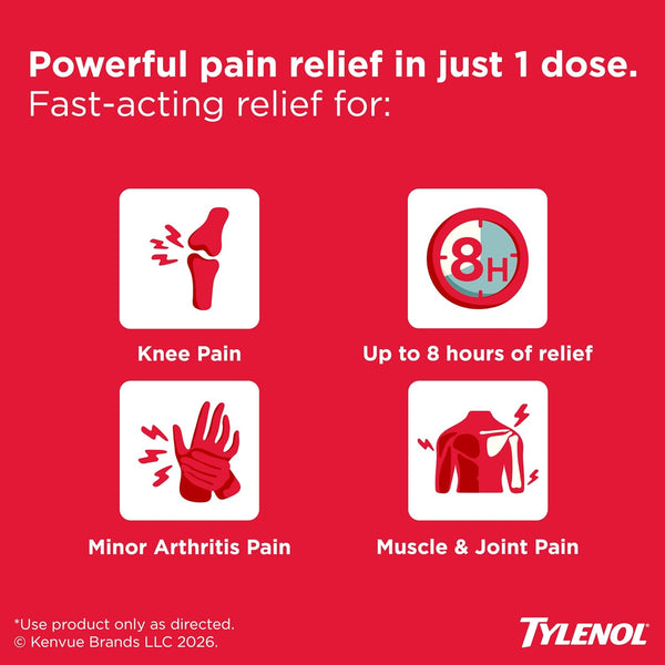 Tylenol 8-Hour Arthritis Pain Relief Tablets, 650 mg Acetaminophen, 24 ct