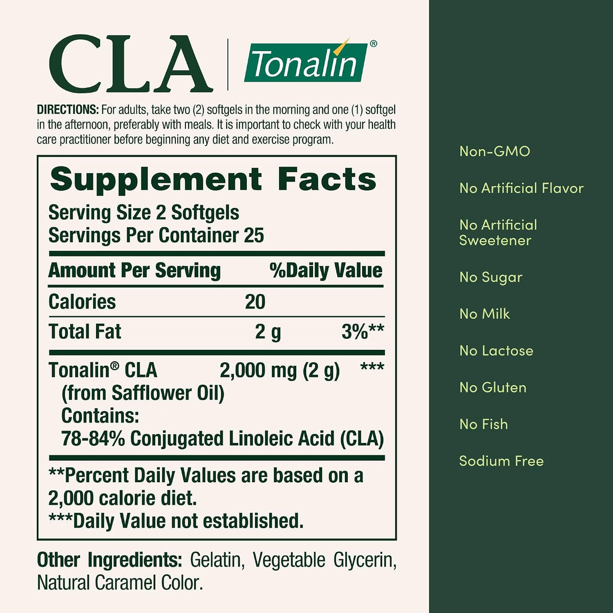 Nature's Bounty Tonalin Pills and Dietary Supplement, 1000mg, 50 Softgels