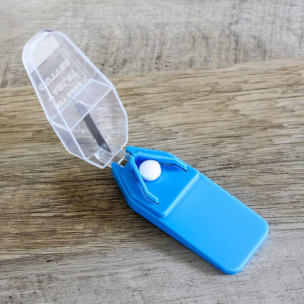 Ezy Dose Pill Cutter and Splitter, Cuts Pills, Vitamins, Tablets, Stainless Steel Blade, Travel Sized, Colors May Vary