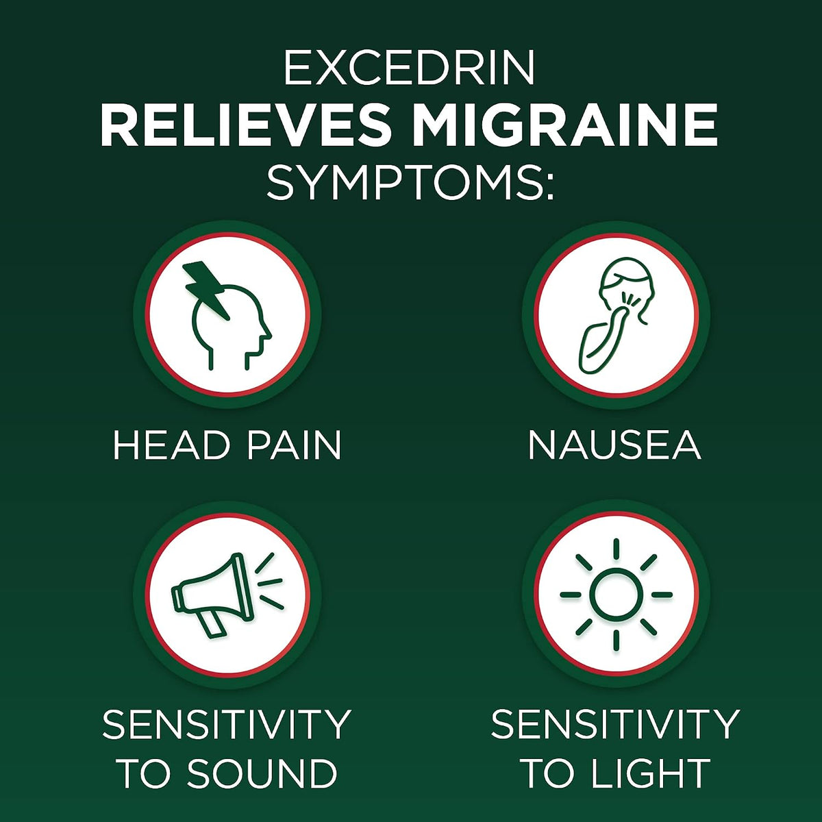 Excedrin Migraine Relief Caplets to Alleviate Migraine Symptoms, 100 Count