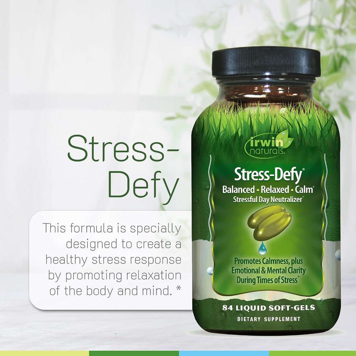 Irwin Naturals Stress-Defy Daily Stress Support & Calm Formula | 84 Count