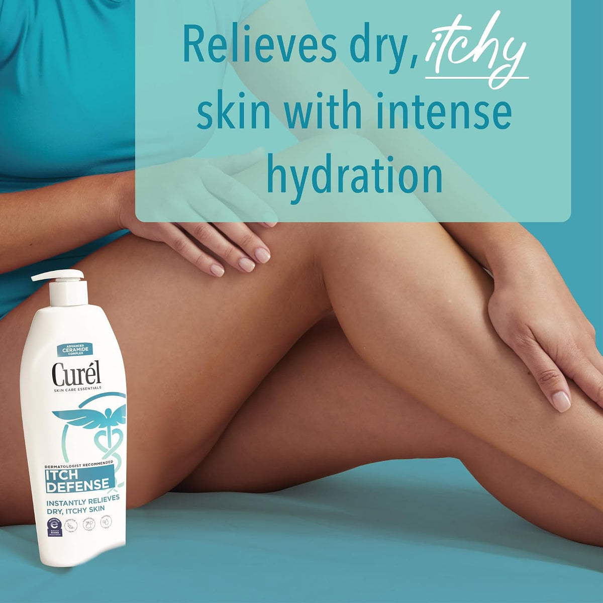 Curel Itch Defense Ceramide Body Lotion for Dry Sensitive Skin, 13 fl oz