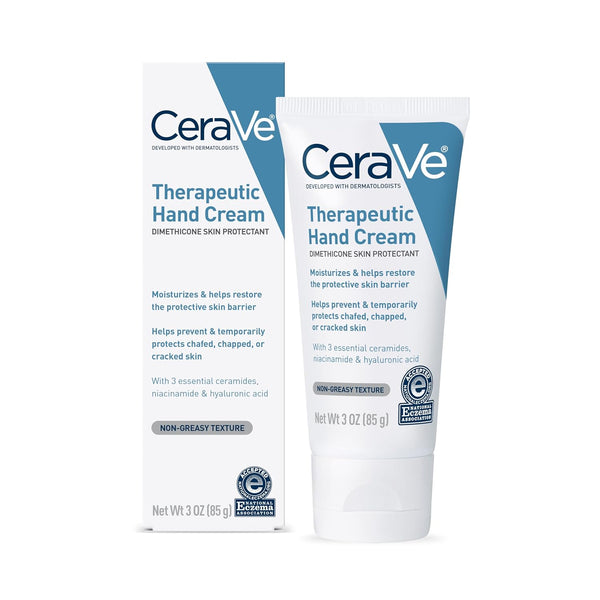 CeraVe Therapeutic Hand Cream, Hyaluronic Acid & Niacinamide Lotion, 3oz