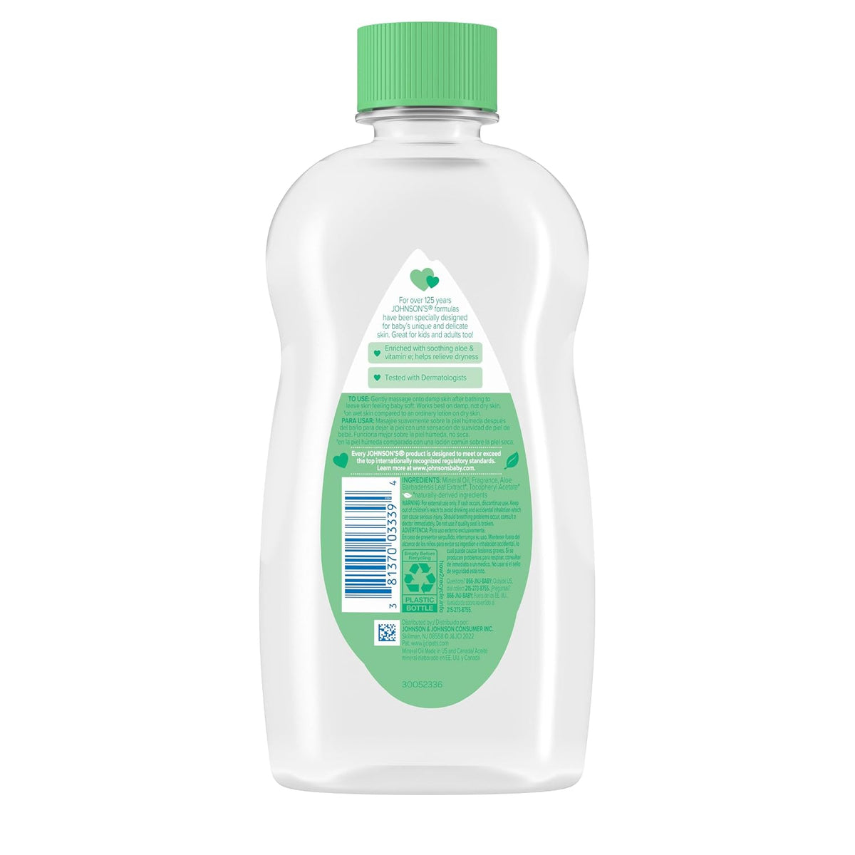 Johnson's Baby Oil, Aloe Vera & Vitamin E, 14 fl oz