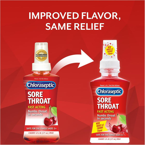 Chloraseptic Sore Throat Spray, Sugar-Free Cherry, 6 Fl Oz
