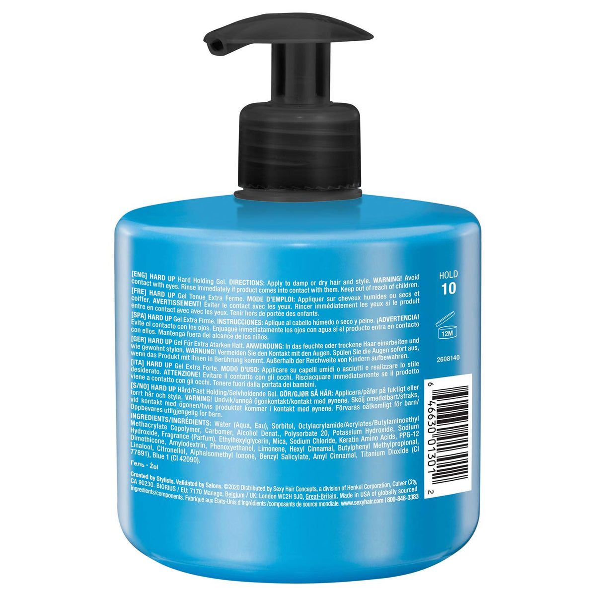 SexyHair Style Hard Up Hard Holding Gel | Extreme Hold | Non-Flaking Formula | All Hair Types