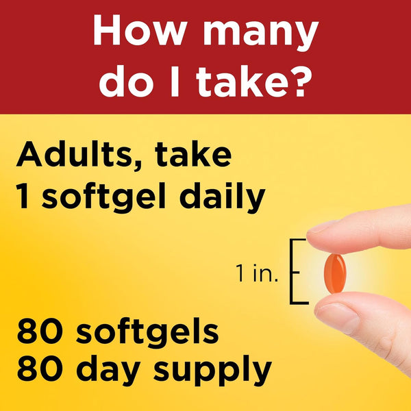 Nature Made CoQ10 200mg Softgels for Heart Health Support, 80 Softgels