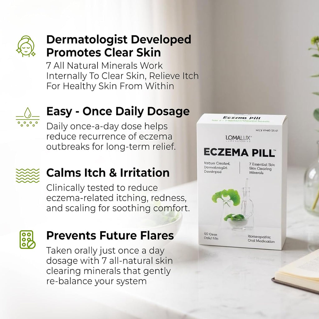 Loma Lux Eczema Pills for Rash & Itchy Skin Relief with 7 Minerals,60 Ct