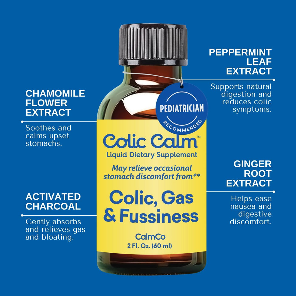 Colic Calm Infant Gripe Water for Colic, Gas & Fussiness, 2 fl oz (60 mL)