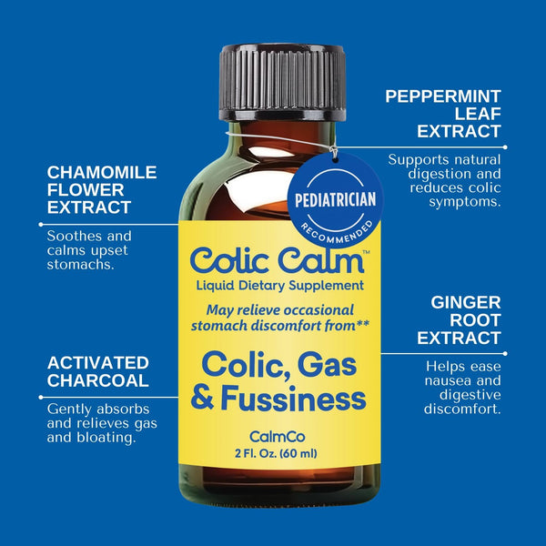 Colic Calm Infant Gripe Water for Colic, Gas & Fussiness, 2 fl oz (60 mL)
