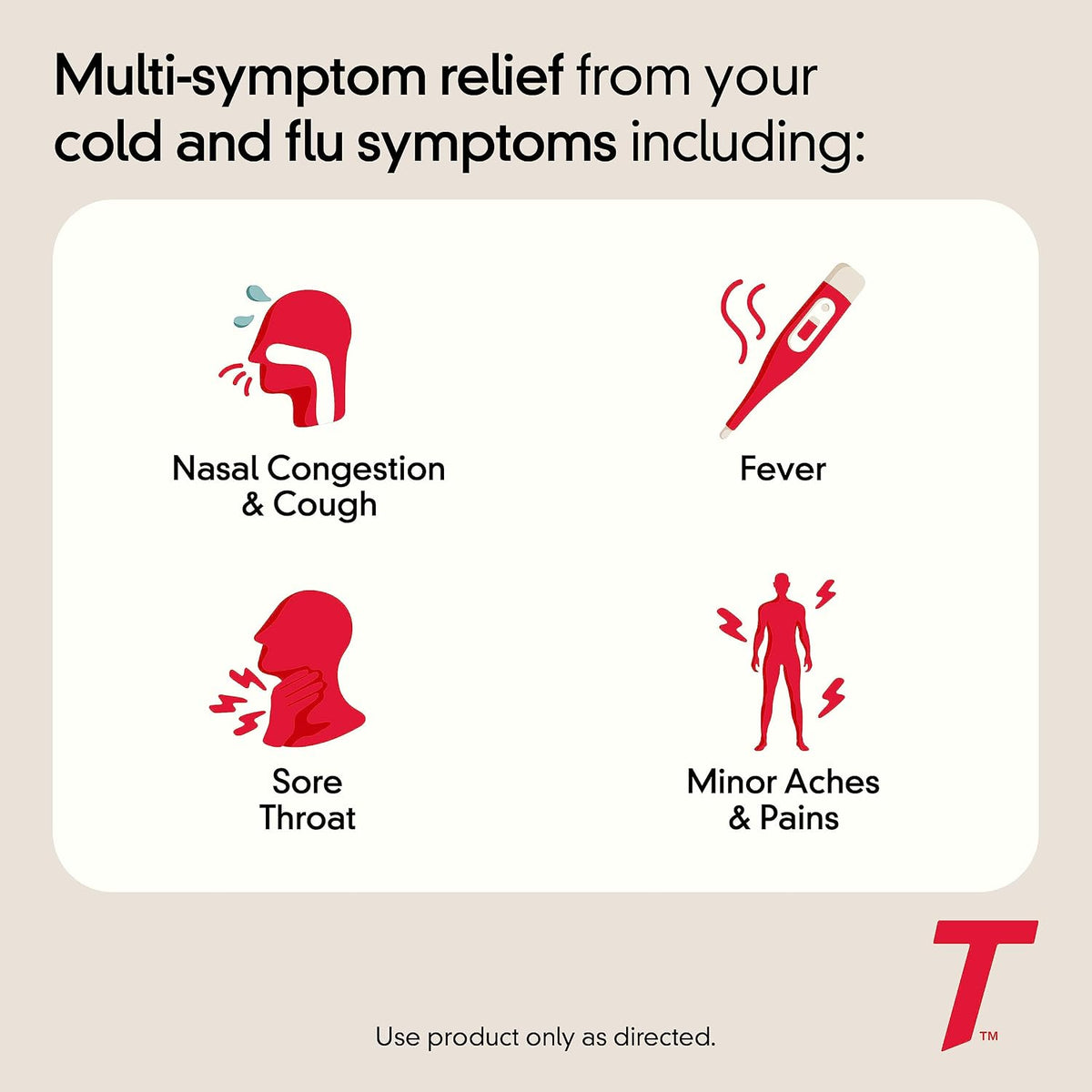 Tylenol Cold + Flu Severe Caplets, Acetaminophen, 24 ct