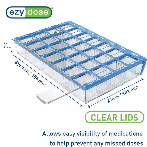 Ezy Dose Pharmadose Weekly 7-Day, 4x/Day Pill Organizer, Small