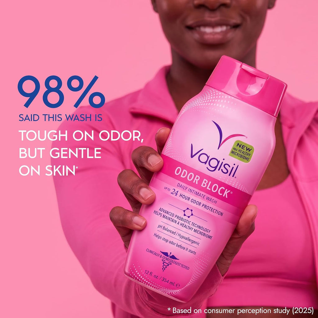 Vagisil Odor Block Feminine Wash, pH Balanced, Gentle, 12 Fl Oz (1 Pack)
