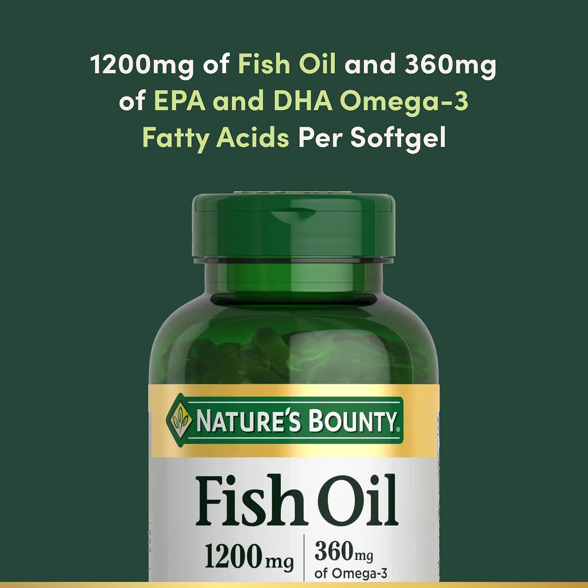 Nature's Bounty Fish Oil 1200 Mg, Omega-3, 200 Softgels (Pack of 1)