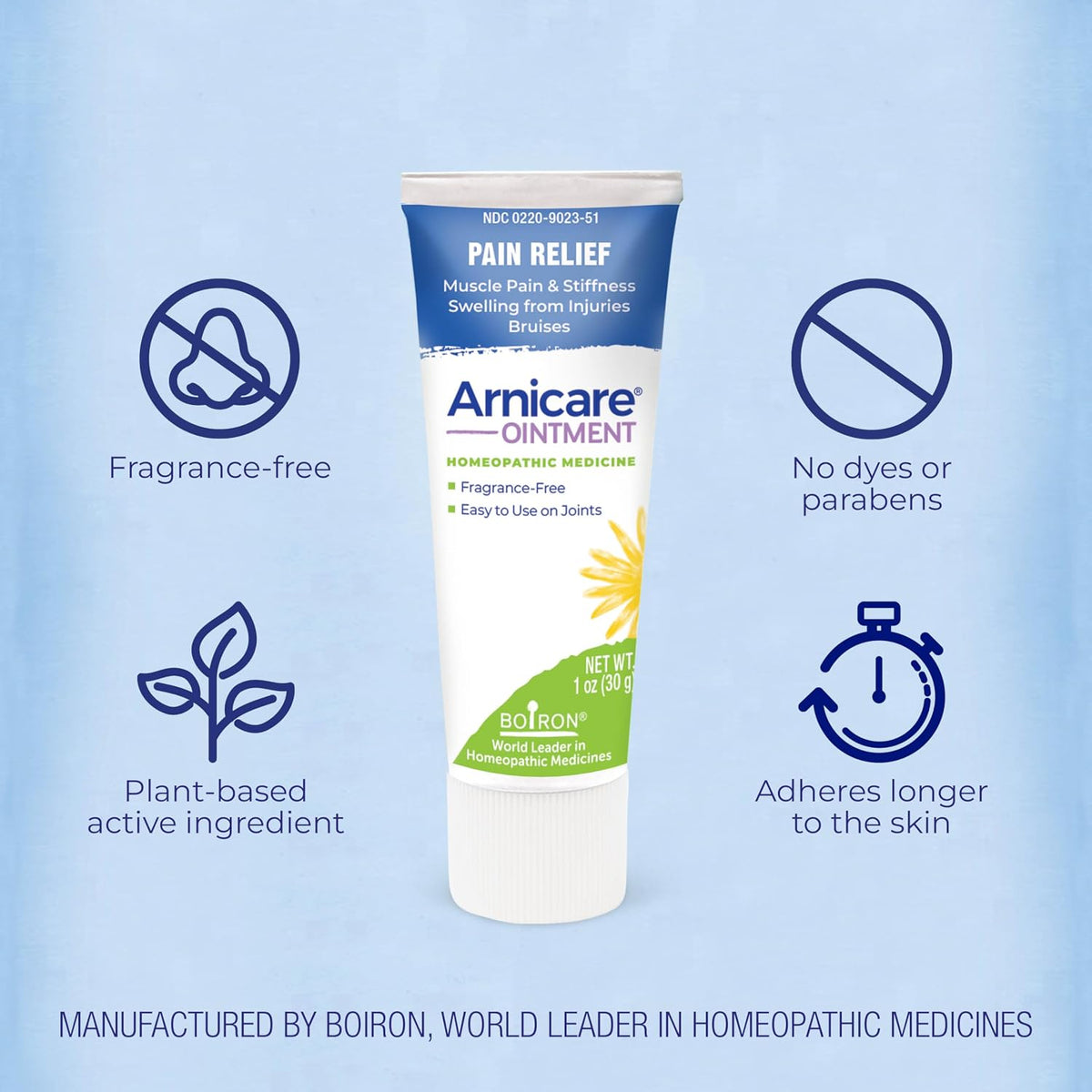 Boiron Arnicare Ointment for Relief of Joint Pain, Muscle Pain, Muscle Soreness, and Swelling from Bruises or Injury - Non-greasy and Fragrance-Free