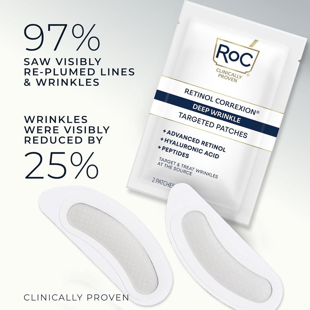 RoC Retinol Correxion Forehead Wrinkle Patches, Hyaluronic Acid, 6 Patches