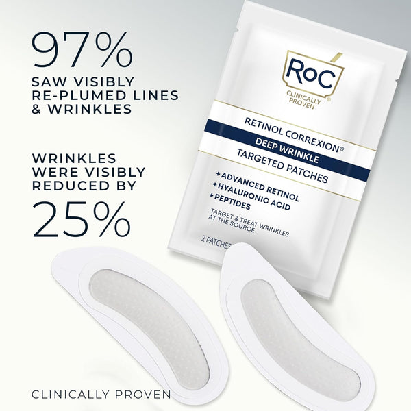 RoC Retinol Correxion Forehead Wrinkle Patches, Hyaluronic Acid, 6 Patches