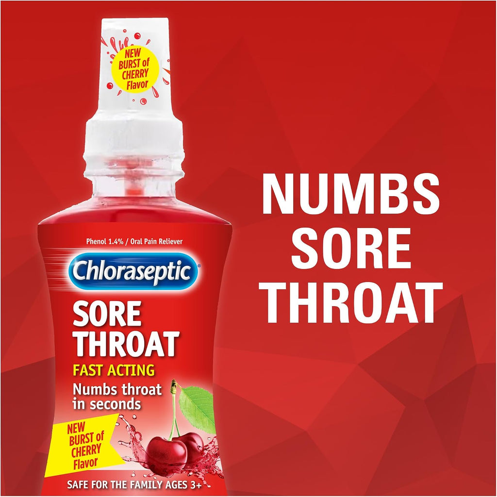 Chloraseptic Sore Throat Spray, Sugar-Free Cherry, 6 Fl Oz