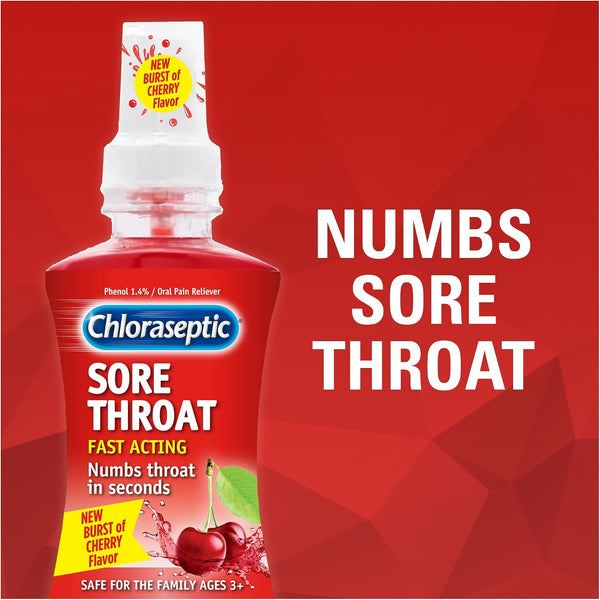 Chloraseptic Sore Throat Spray, Sugar-Free Cherry, 6 Fl Oz