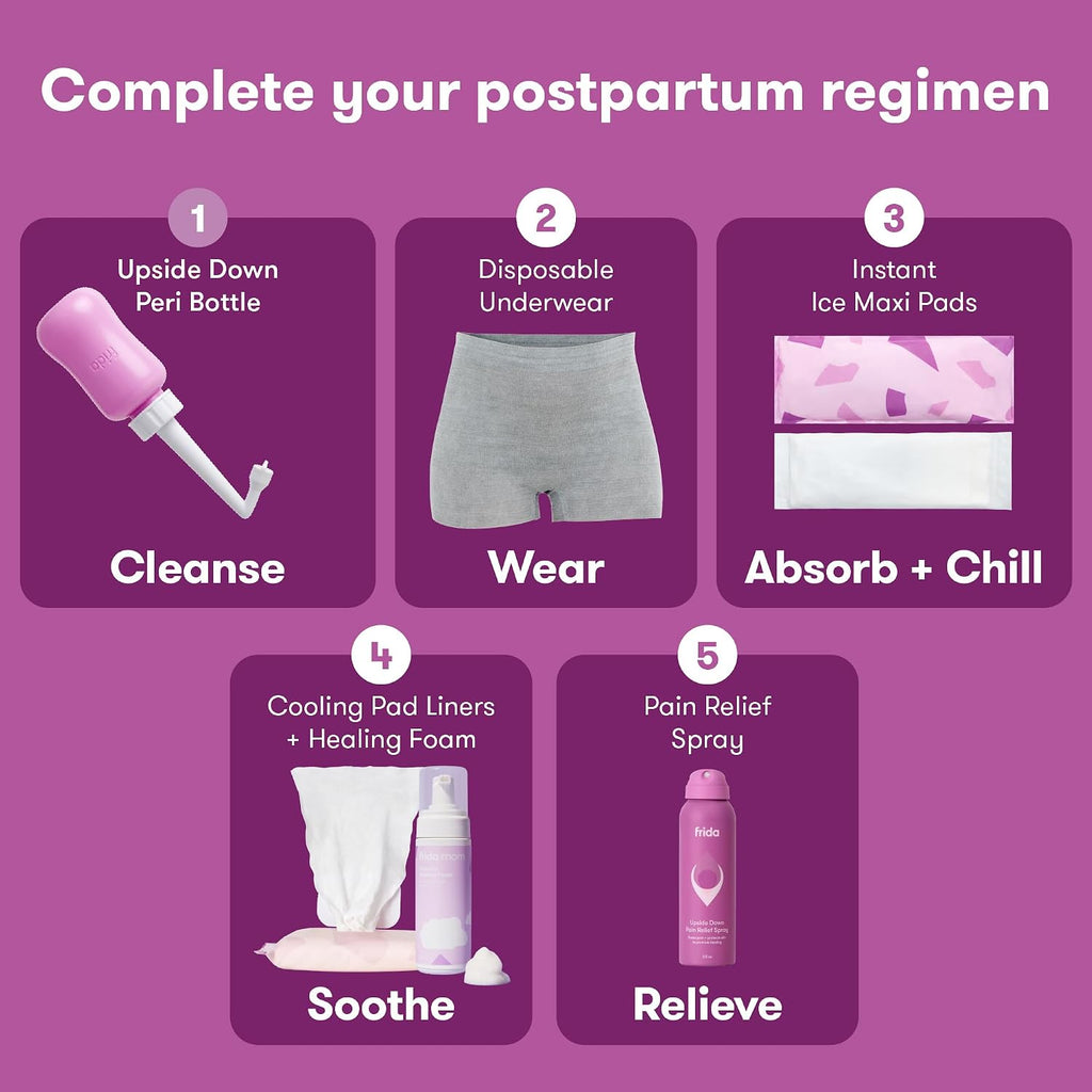 Frida Upside Down Peri Bottle for Postpartum Care, Portable Bidet