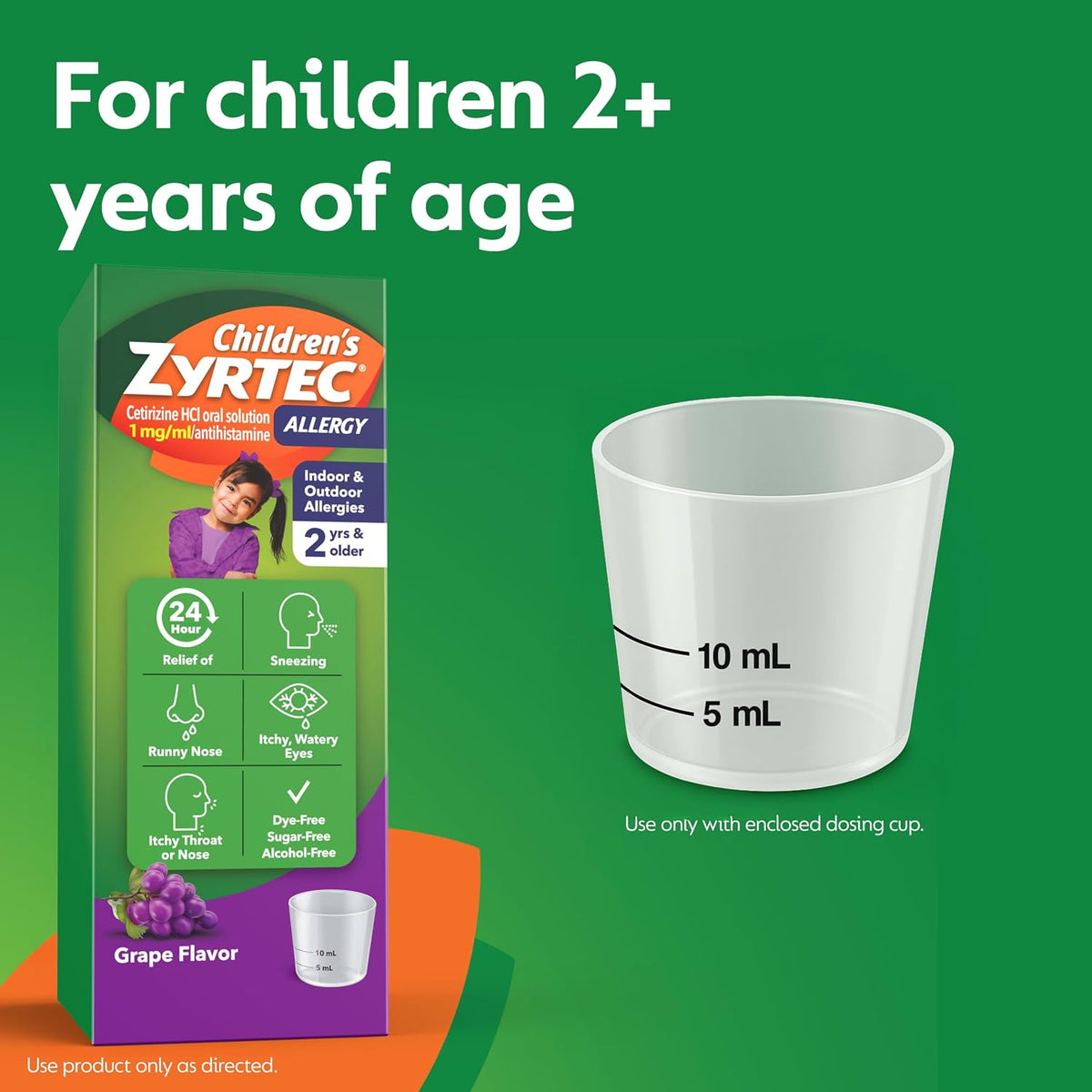 Children's Zyrtec Allergy Relief Syrup, 5 mg Cetirizine HCl, 4 fl. oz