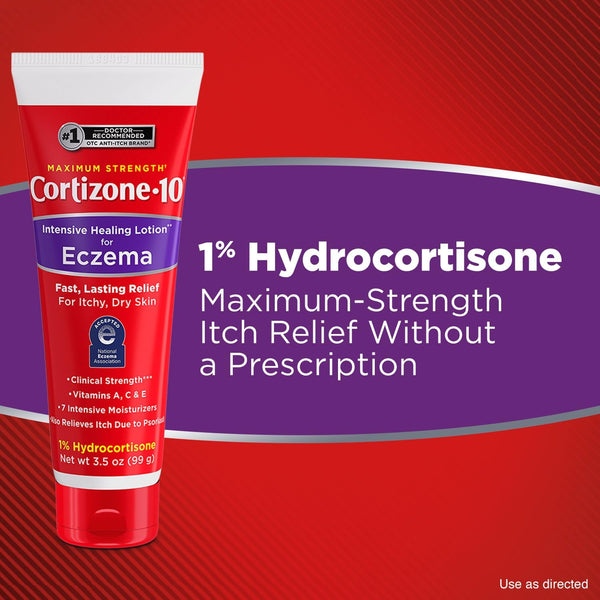 Cortizone-10 Max Strength Healing Itch Relief Eczema Lotion, 3.5 oz.