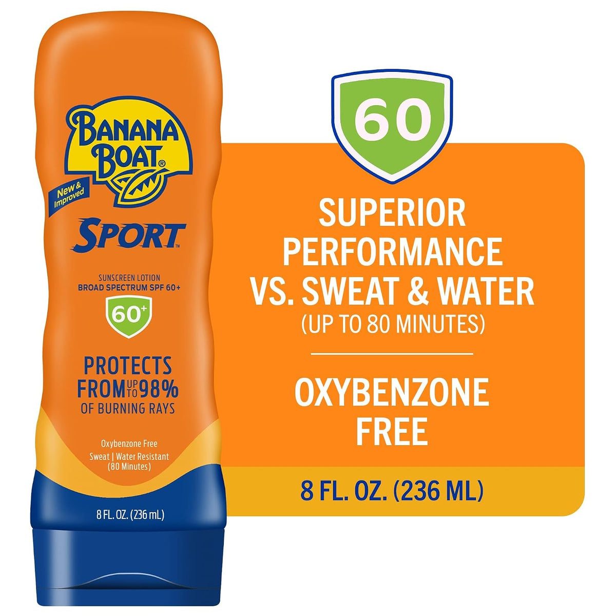 Banana Boat Sport SPF 60+ Sunscreen Lotion, 8 Fl Oz
