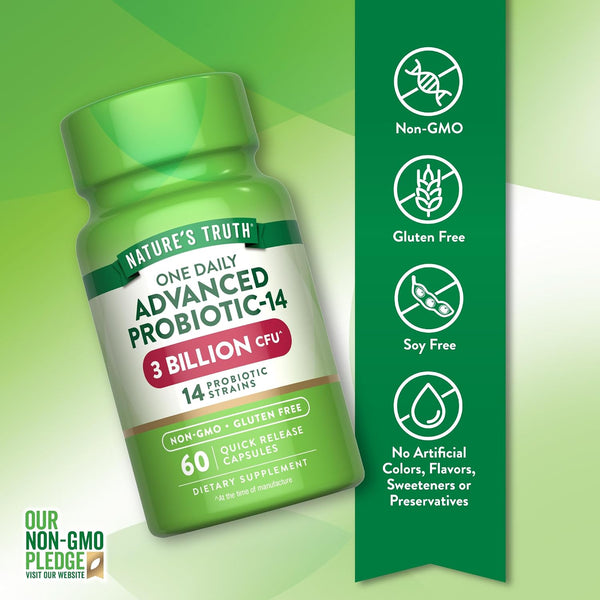 Nature's Truth Probiotics Capsules | 3 Billion CFU | 60 Count