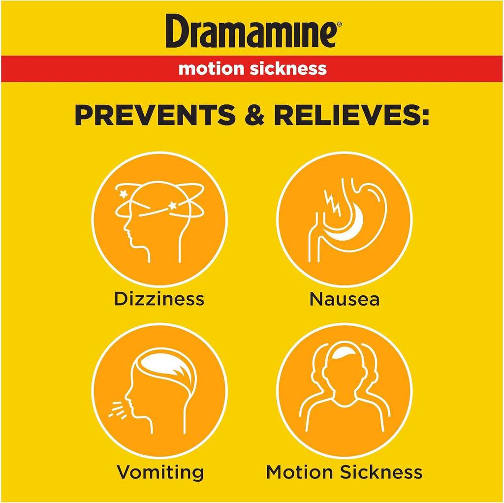 Dramamine Motion Sickness ChewableTablets, Orange Flavor, 8 Count