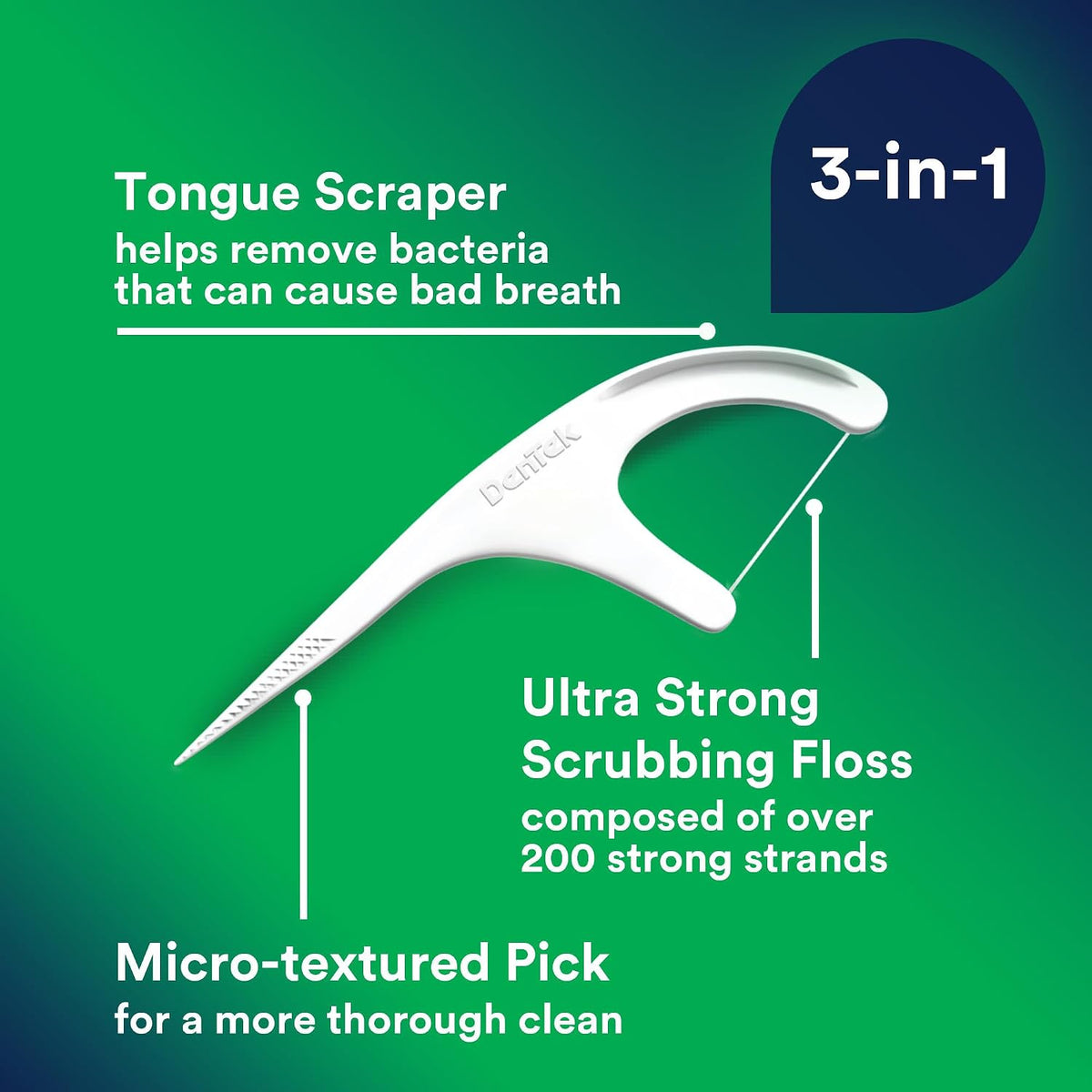 DenTek Floss Picks, Advanced Clean, Plaque Remover, 90 Count