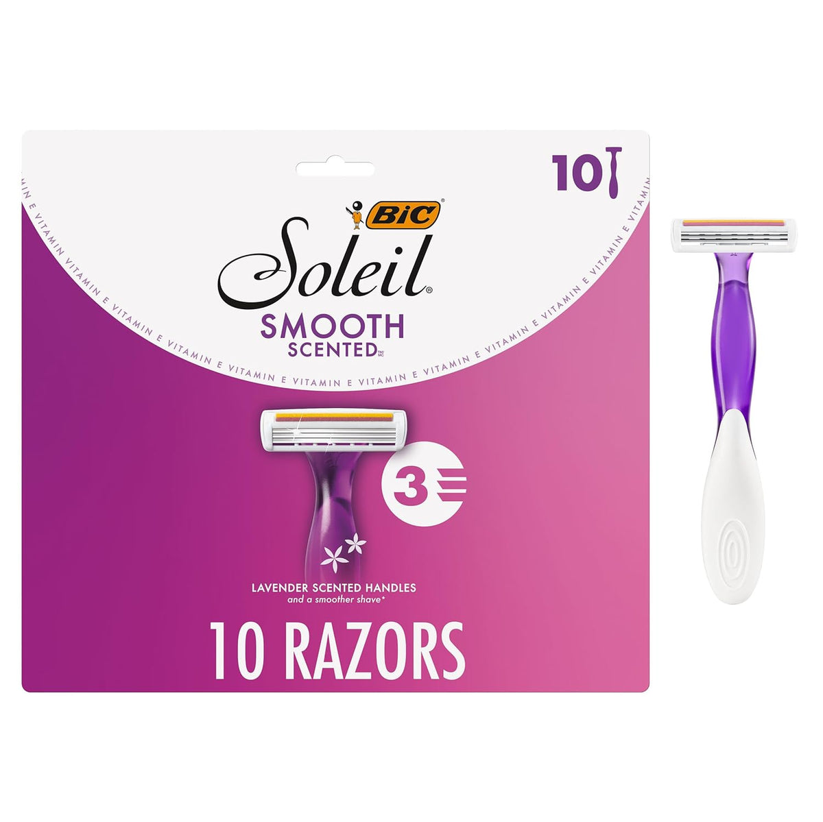 BIC Soleil 3 Scented Womens Disposable 3-Blade Razors, 4-Pack Set